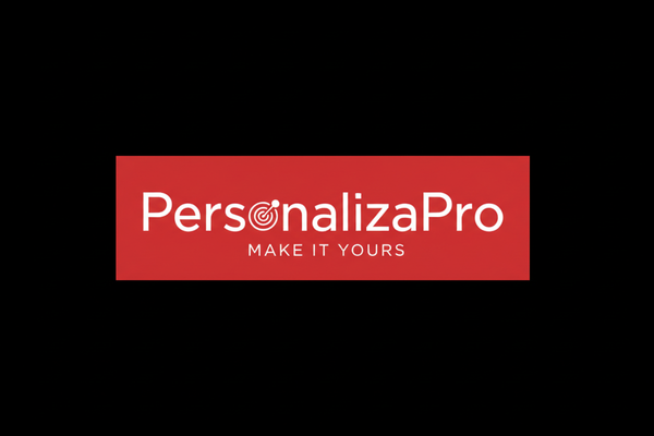 Logo PersonalizaPro Rojo y Blanco